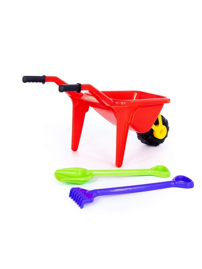 Набор игрушек для песочницы «Садовод», 3 предмета: тачка, лопата, грабли, МИКС