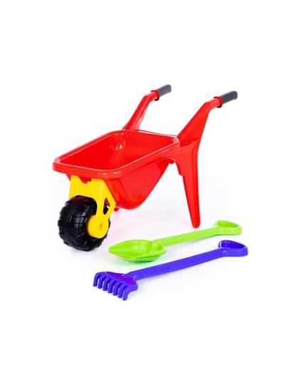 Набор игрушек для песочницы «Садовод», 3 предмета: тачка, лопата, грабли, МИКС
