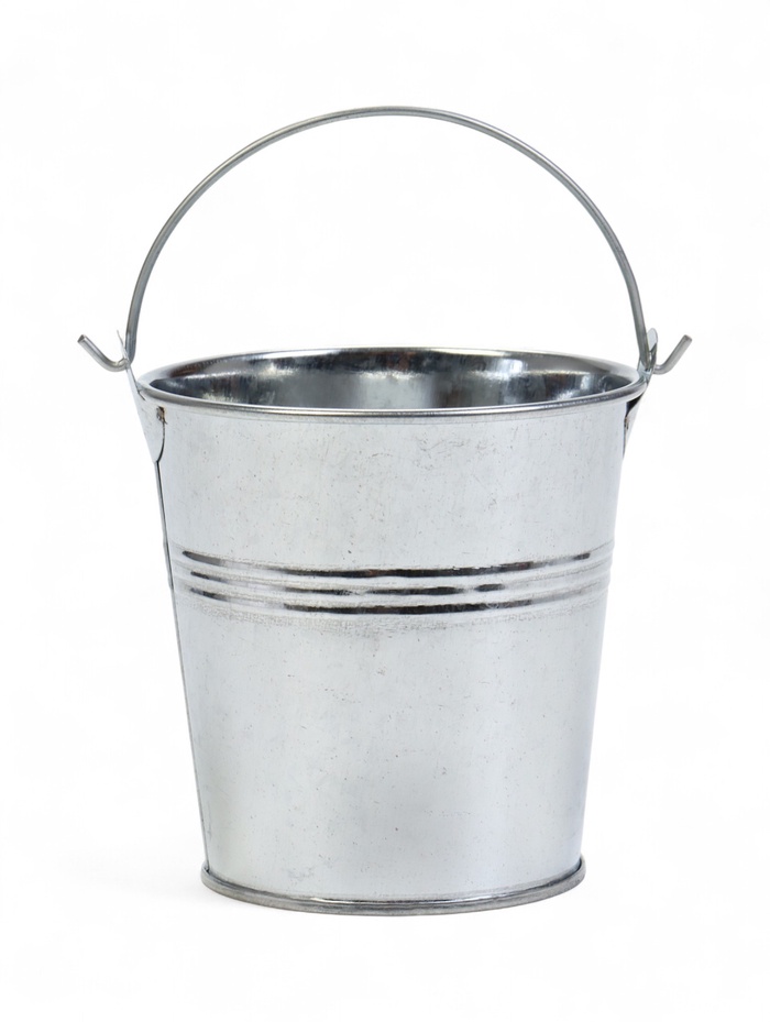Декоративное кашпо для цветов «Ведёрко альма», 300 мл, d=7.9 см, h=8.2 см, металлическое - Фото 1