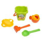 Песочный набор №237: ведро-цветок, ситечко-цветок, совок, грабельки, лейка малая, цвета МИКС - Фото 4