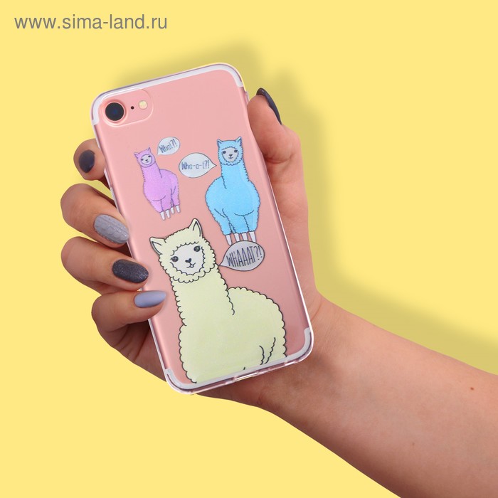 Чехол для телефона iPhone 6, 6S, 7 с эпоксидными элементами What?, 6.5 × 14 см - Фото 1