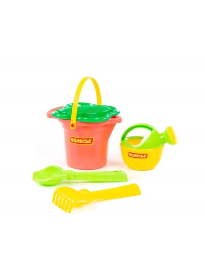 Набор игрушек для песочницы, 5 предметов: ведро, ситечко, совок, грабельки, лейка, МИКС