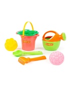 Набор игрушек для песочницы, 7 предметов: ведро, ситечко, совок, грабельки, формочки, лейка, МИКС - Фото 6