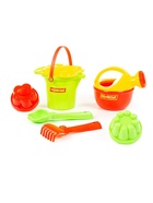 Набор игрушек для песочницы, 7 предметов: ведро, ситечко, совок, грабельки, формочки, лейка, МИКС - Фото 5