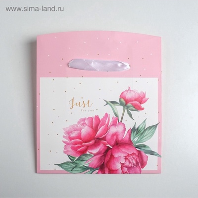Пакет—коробка, подарочная упаковка, «Just for you», 23×18×11 см