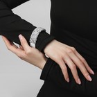 Браслет со стразами «Шанталь» на магните, цвет серебро, L=20 см - Фото 4