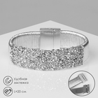 Браслет со стразами «Шанталь» на магните, цвет серебро, L=20 см - Фото 1