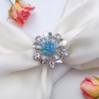 Кольцо для платка «Цветочные бутоны», цвет бело-голубой в серебре - Фото 1