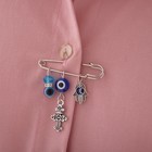 Булавка-оберег «Домашний очаг», 5см, цвет бело-синий в серебре - Фото 5