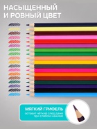 Карандаши Calligrata, цветные, акварельные, 18 цветов - Фото 3