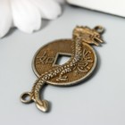 Сувенир металл подвеска "Дракон с китайской монетой" 4х2,3 см - Фото 2