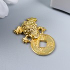 Сувенир металл "Денежная жаба с монетой" золото 2,6х1,5 см - фото 320539274
