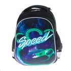 Рюкзак каркасный LeonВergo Midi №2 38*30*17, для мальчика, Speed neon 2, чёрный - Фото 1