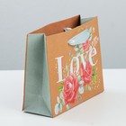Пакет горизонтальный крафтовый «Цветочная любовь», S 15 ? 12 ? 5.5 см (комплект 4 шт) - фото 46766245