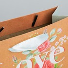 Пакет горизонтальный крафтовый «Цветочная любовь», S 15 ? 12 ? 5.5 см (комплект 4 шт) - фото 46766246