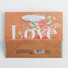 Пакет горизонтальный крафтовый «Цветочная любовь», S 15 ? 12 ? 5.5 см (комплект 4 шт) - фото 46766247