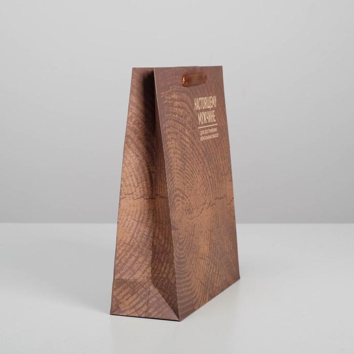 Пакет подарочный крафтовый вертикальный, упаковка, «Нереальных высот», M 25.5 х 30 х 9 см - фото 1927439857