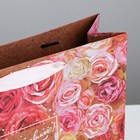 Пакет подарочный крафтовый горизонтальный, упаковка, «Цветочное настроение», L 40 х 31 х 11,5 см - Фото 3
