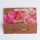 Пакет подарочный крафтовый горизонтальный, упаковка, «Цветочное настроение», L 40 х 31 х 11,5 см - Фото 4