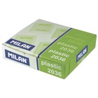 Ластик MILAN Nata 2036, пластиковый, прямоугольный, картонный держатель, 39х29х9 мм, МИКС - Фото 2