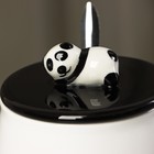 Кружка керамическая с крышкой и ложкой «Панда», 450 мл, цвет белый и чёрный - Фото 4