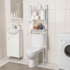 Стеллаж над унитазом, 47×25×152 см, белый - Фото 5