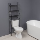 Стеллаж над унитазом, 47×25×152 см, чёрный - Фото 6