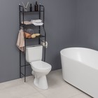 Стеллаж над унитазом, 47×25×152 см, чёрный - Фото 5