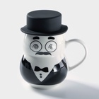 Кружка с силиконовой крышкой «Джентльмен», 380 мл, керамика, рисунок МИКС - Фото 6