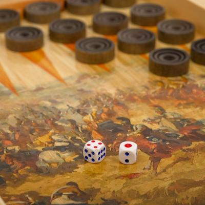 Настольная игра 3в1 «Бородино» шахматы, шашки, нарды, деревянные, 50×50 см