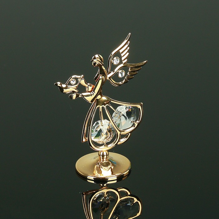 Сувенир «Ангел с голубем», 3×5×7.5 см, с кристаллами