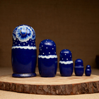 Матрёшка «Гжель», синее платье, 5 кукольная, 15 см - фото 4607297