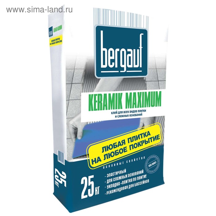 Клей Bergauf Keramik Maximum Plus для керамической плитки с макс.свойствами 25 кг - Фото 1
