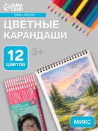 Карандаши цветные 12 цветов FunColor, пластиковые, трёхгранные, МИКС - Фото 1