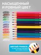 Карандаши цветные 12 цветов FunColor, пластиковые, трёхгранные, МИКС - Фото 3