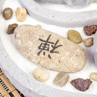 Сад камней Дзен "Будда в саду" серый, песок белый + свеча + камни 13х19х19 см - Фото 4