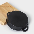 Сковорода чугунная «Круг высокий с ручками», d=18 см, на деревянной подставке - Фото 6