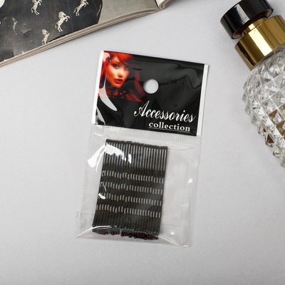 Невидимки для волос «Классика», набор 24 шт., 5 см, чёрные