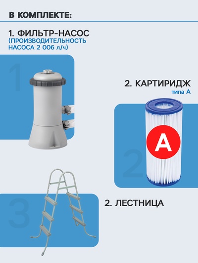 Бассейн каркасный INTEX Prism Frame 26788NP, 400×200×100 см, фильтр-насос, лестница, прямоугольный