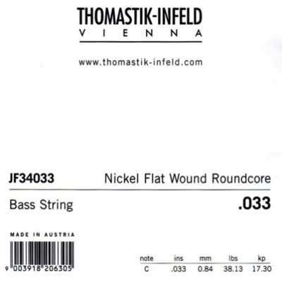 Отдельная струна для бас-гитары Thomastik JF34033 Jazz Flat Wound никель, 033