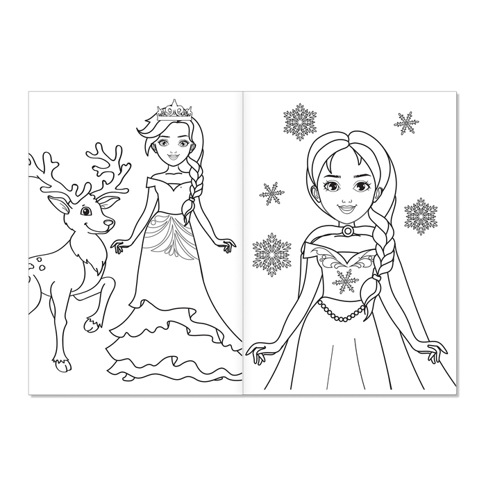 Раскраска «Снежная принцесса», А5, 12 стр. - фото 1908436652