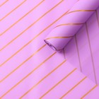 Пленка для цветов, матовая, "Люрекс", св. сиреневый/золото, 0,6 х 8,8 м - Фото 1