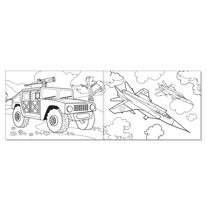 Раскраска «Военные машины», А5, 12 стр. - фото 1884904236