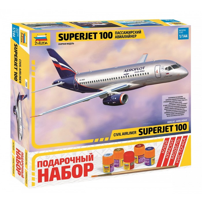 Сборная модель «Самолёт SuperJet 100», Звезда, 1:144, (7009ПН)