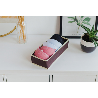 Органайзер для хранения белья «Ваниль», 6 отделений, 35×16×10 см, цвет коричневоо-бежевый