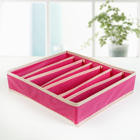 Органайзер для хранения белья «Ваниль», 7 отделений, 33×30×8 см, цвет розово-бежевый - Фото 3