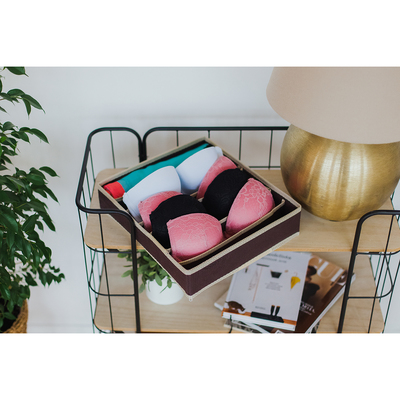 Органайзер для хранения белья «Ваниль», 7 отделений, 33×30×8 см, цвет коричнево-бежевый