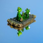 Садовая фигура плавающая "Лягушки на плоту" 18*11*10 см - Фото 3