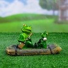Садовая фигура плавающая "Лягушки на плоту" 18*11*10 см - Фото 4