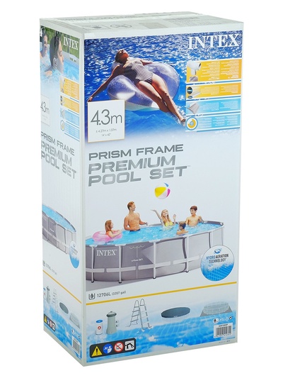 Бассейн каркасный INTEX Prism Frame 26720NP, 427×107 см, фильтр-насос, лестница, тент, подстилка, круглый